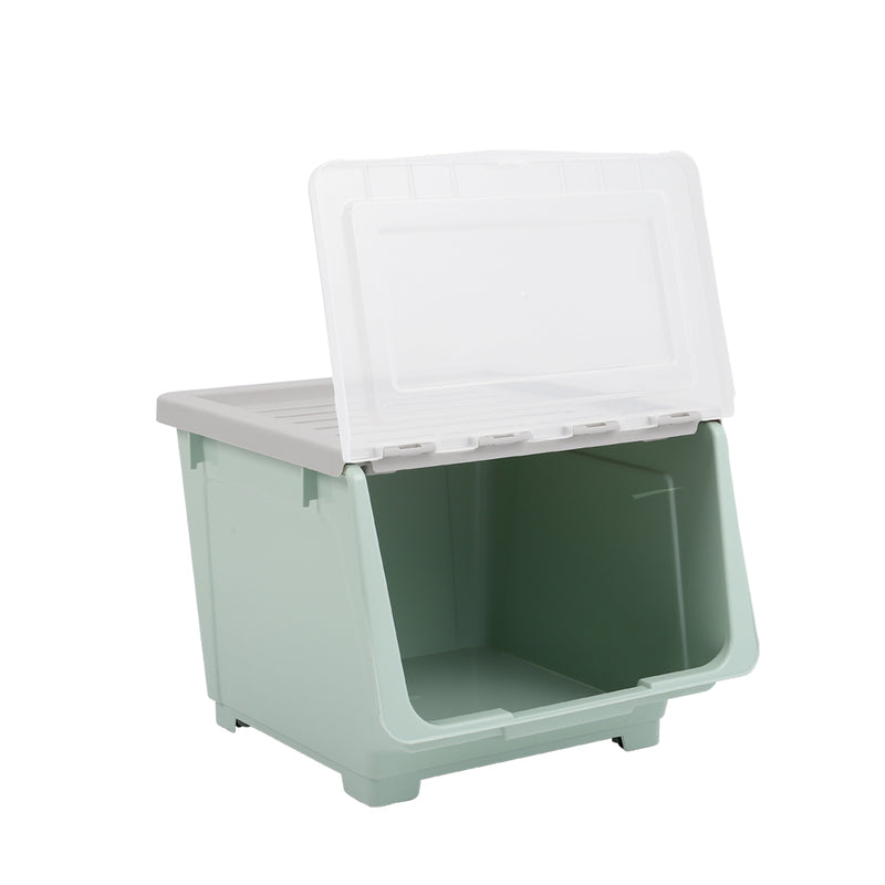 Lifeideas Stackable Plastic Storage Box with Lid and Wheels