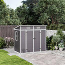 Livingandhome Outdoor Plastic Garden Storage Shed 6x4ft / 8x4ft Lockable