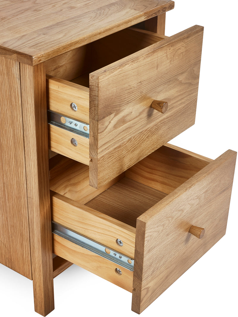 Coxmoor 2 Drawer Bedside - Oak