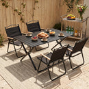 Breeins 90cm/120cm Portable Folding Camping Table with 4 Chairs