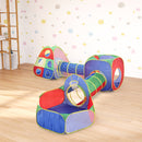 Livingandhome 5-in-1 Kids Play Tent Set Pop Up Ball Pit with Tunnel Toddlers Playhouse