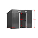 Livingandhome 4x6ft / 4x8FT Metal Garden Storage Shed With Sliding Door