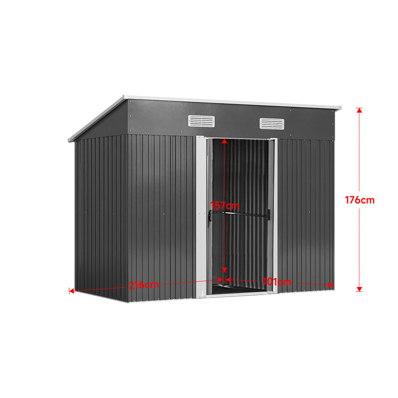 Livingandhome Compact Metal Storage Tool Shed For Garden Patio
