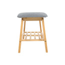 Livingandhome Bamboo Shoe Storage Bench for Hallway