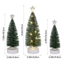 Lifeideas 3PCS Mini Christmas Tree Set with LED Lights