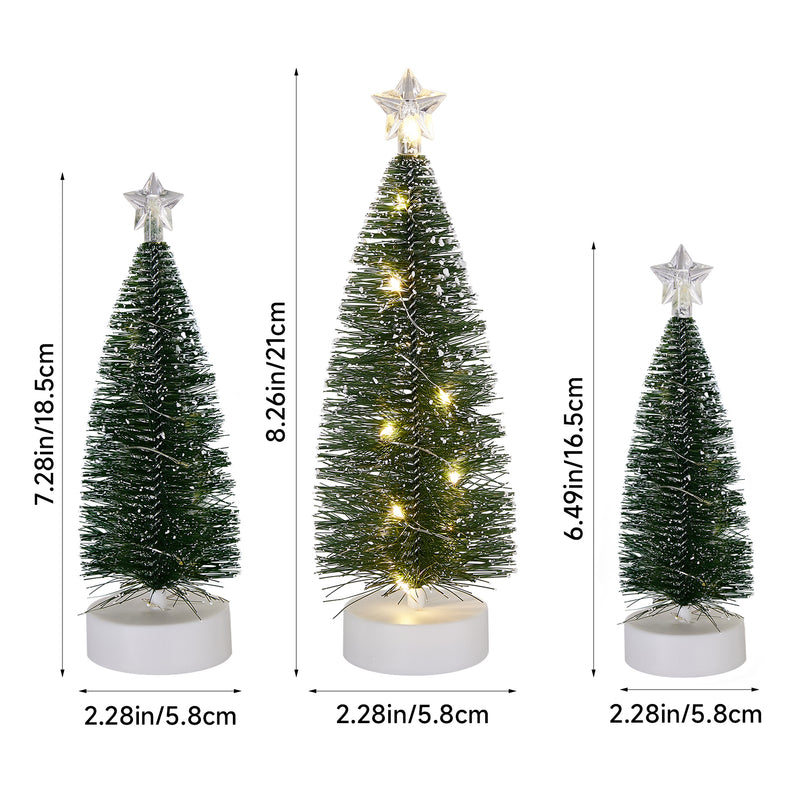 Lifeideas 3PCS Mini Christmas Tree Set with LED Lights