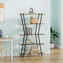 Livingandhome Rustic Industrial Metal and Wood Bookshelf