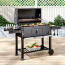 Livingandhome Outdoor Charcoal Grill With Side Table BBQ Patio