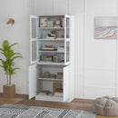 HOMCOM Modern Bookcase Display Storage Cabinet w/ Doors Adjustable Shelves
