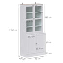 HOMCOM Modern Bookcase Display Storage Cabinet w/ Doors Adjustable Shelves