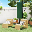 Outsunny Garden Parasol Cover For 2-4m Umbrella Protector, Dark Green