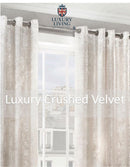Crushed Velvet Lined Ring Top Curtains