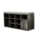 Livingandhome Grey Padded Shoe Storage Bench