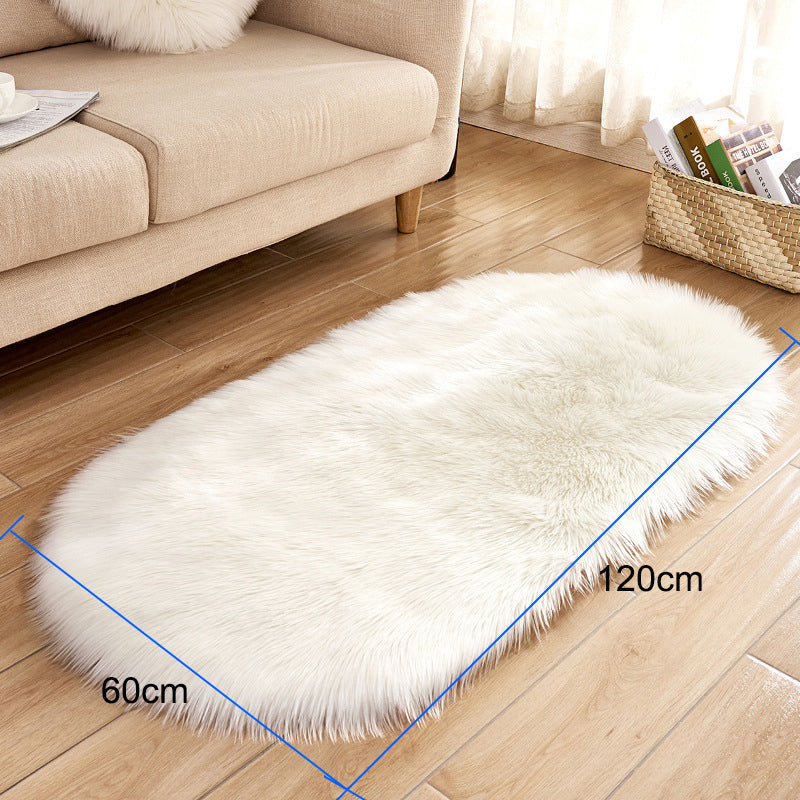Lifeideas Oval Super Soft Shaggy Area Rug White