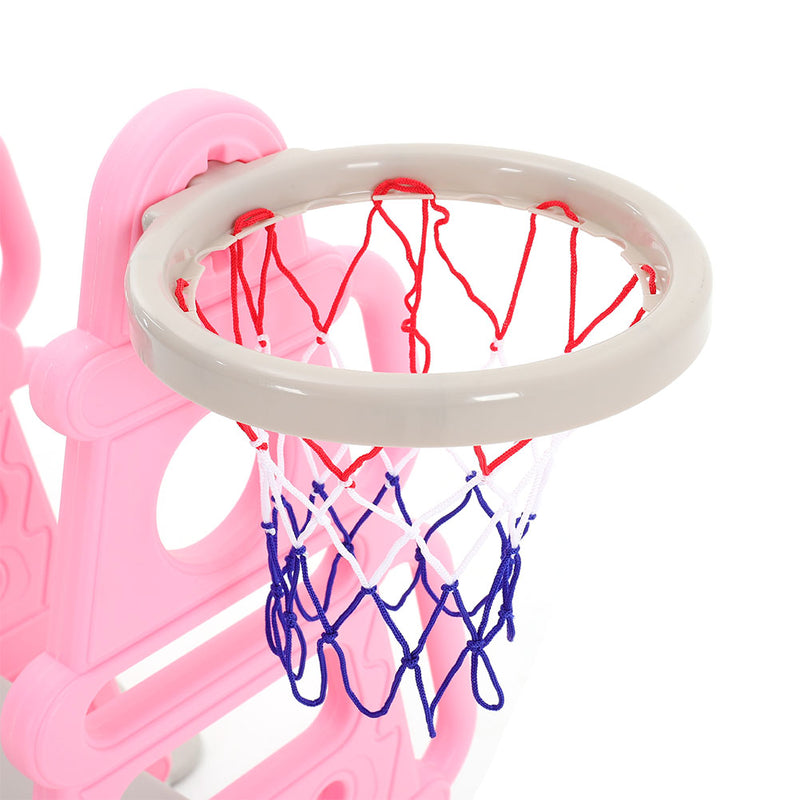 Livingandhome Kids Toddler Swing And Slide Set With Basketball Hoop