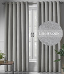 Linen Look Ring Top Blackout Curtains