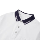 Turn Down Collar Short Sleeve Polo Shirt - White