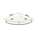 Lifeideas Gold Glass Bathroom Shelf for Corners