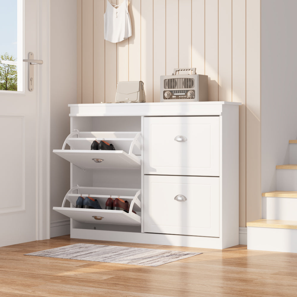 Livingandhome Free Standing Flip Down Shoe Rack