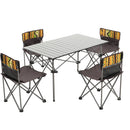 Breeins 7 Piece Folding Camping Table and Chairs Set Portable with Carrying Bag