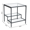 Livingandhome Ladder Style Tempered Glass Side Table