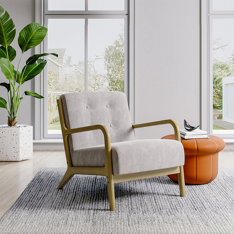 Livingandhome Solid Wooden Frame Upholstered Tufted Armchair