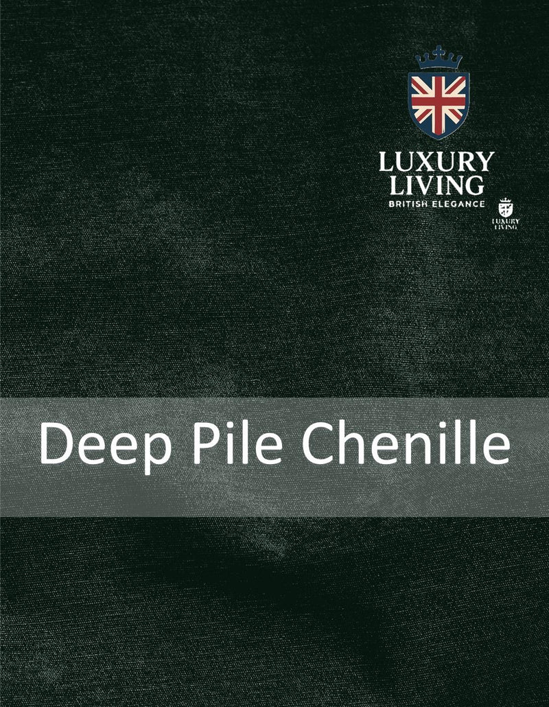 Chenille Blackout Taped Curtains Green