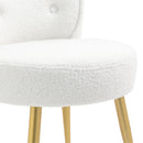 Livingandhome Teddy Fleece Dressing Table Stool with Iron Legs