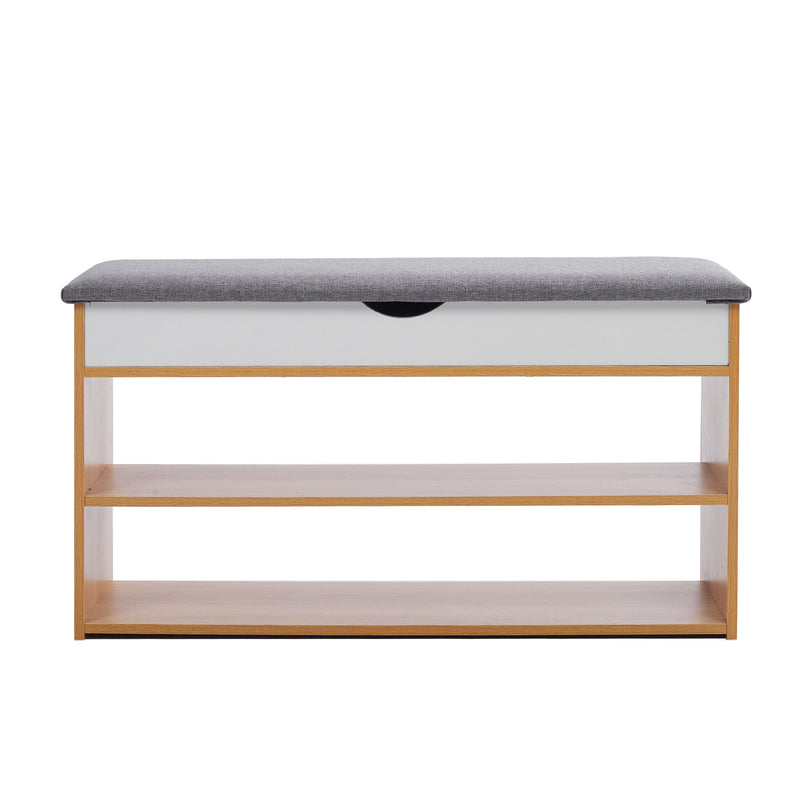 Livingandhome Compact 3-Tier Shoe Rack Bench