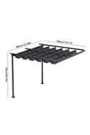 Breeins Outdoor Lean To Retractable Pergola With Canopy