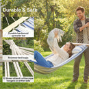 Outsunny Cotton Hammock, Soft Portable Swing Chair w/ Headrest