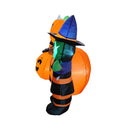 Lifeideas 8ft Halloween Inflatable Pumpkin Outdoor Decoration with Witch & Ghost