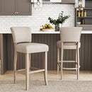 Livingandhome Set of 2 Linen Bar Stool Bar Height for Kitchen Island Cafe