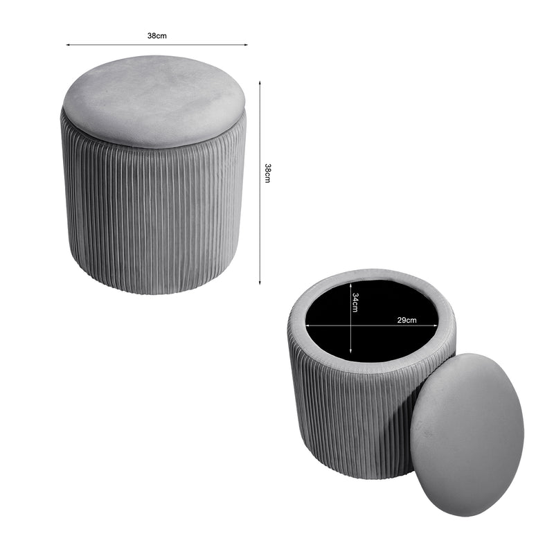 Livingandhome Modern Pleated Storage Stools