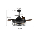 Cottonfy UK Caged Farmhouse Style Ceiling Fan with Lights