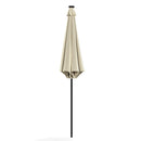 Garden Sanctuary Large Solar Powered LED Patio Umbrella for Outdoor Garden Patio without Base