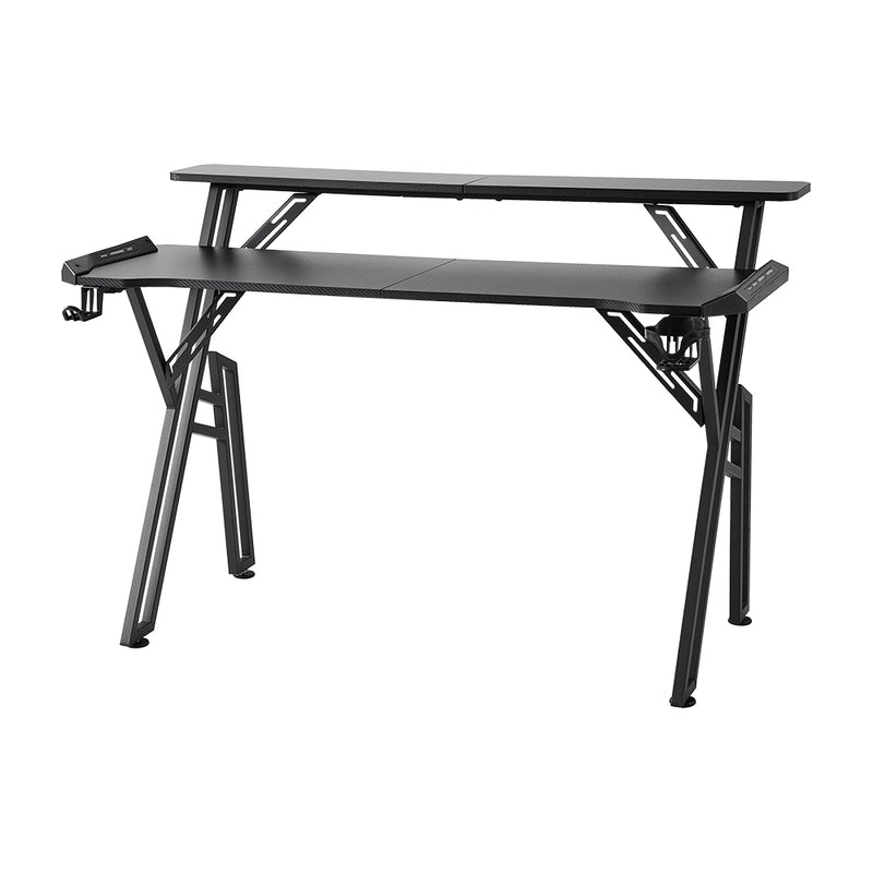 Livingandhome Gaming Desk with LED Lighting and Stand