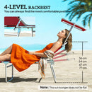 Outsunny Foldable Sun Lounger Set of 2, 4 Level Adjustable Backrest