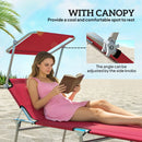 Outsunny Foldable Sun Lounger Set of 2, 4 Level Adjustable Backrest
