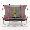 SPORTNOW 10ft Trampoline With Enclosure Net And Spring Cover, Pink