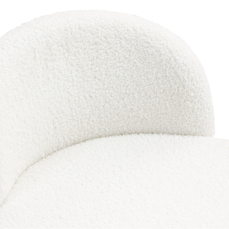 Livingandhome Teddy Fleece Dressing Table Stool with Iron Legs