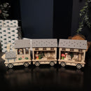 16cm LED Battery Operated Indoor Wooden Christmas Train & Carriages Scene