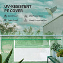 Outsunny Polytunnel Greenhouse with 3 Roll-up Doors, Green