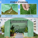 Outsunny Polytunnel Greenhouse with 3 Roll-up Doors, Green