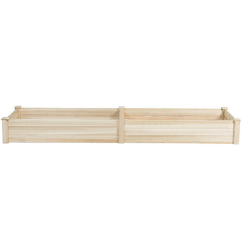 Livingandhome Solid Wood Raised Garden Bed with 2 Compartments