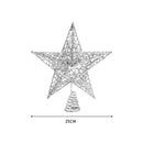 Livingandhome Decorative Star Sequins Christmas Tree Topper with LED Lights