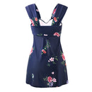 One-piece Floral Swimdress With Shorts