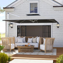 Outsunny Garden Cantilever Parasol, Patio Umbrella w/ Solar LED Lights, Grey