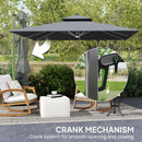 Outsunny Garden Cantilever Parasol, Patio Umbrella w/ Solar LED Lights, Grey