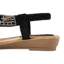 T-Strap Flat Summer Sandals - Black